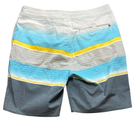 Rip Curl Gray, Blue & Yellow Striped Board Shorts - Picture 2 of 8